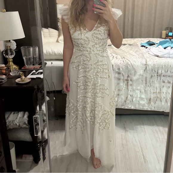 BCBGMAXAZRIA White Embroidered Tulle Dress (NWT) - Picture 3 of 3